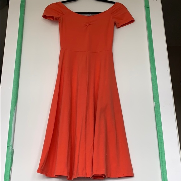American apparel off shoulder coral swing dress - Picture 1 of 3